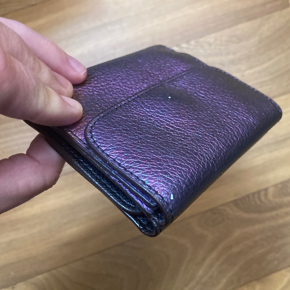 Coach NASA Hologram Wallet Iridescent Mermaid Oil Slick Leather 55719 Trifold - Picture 13 of 13